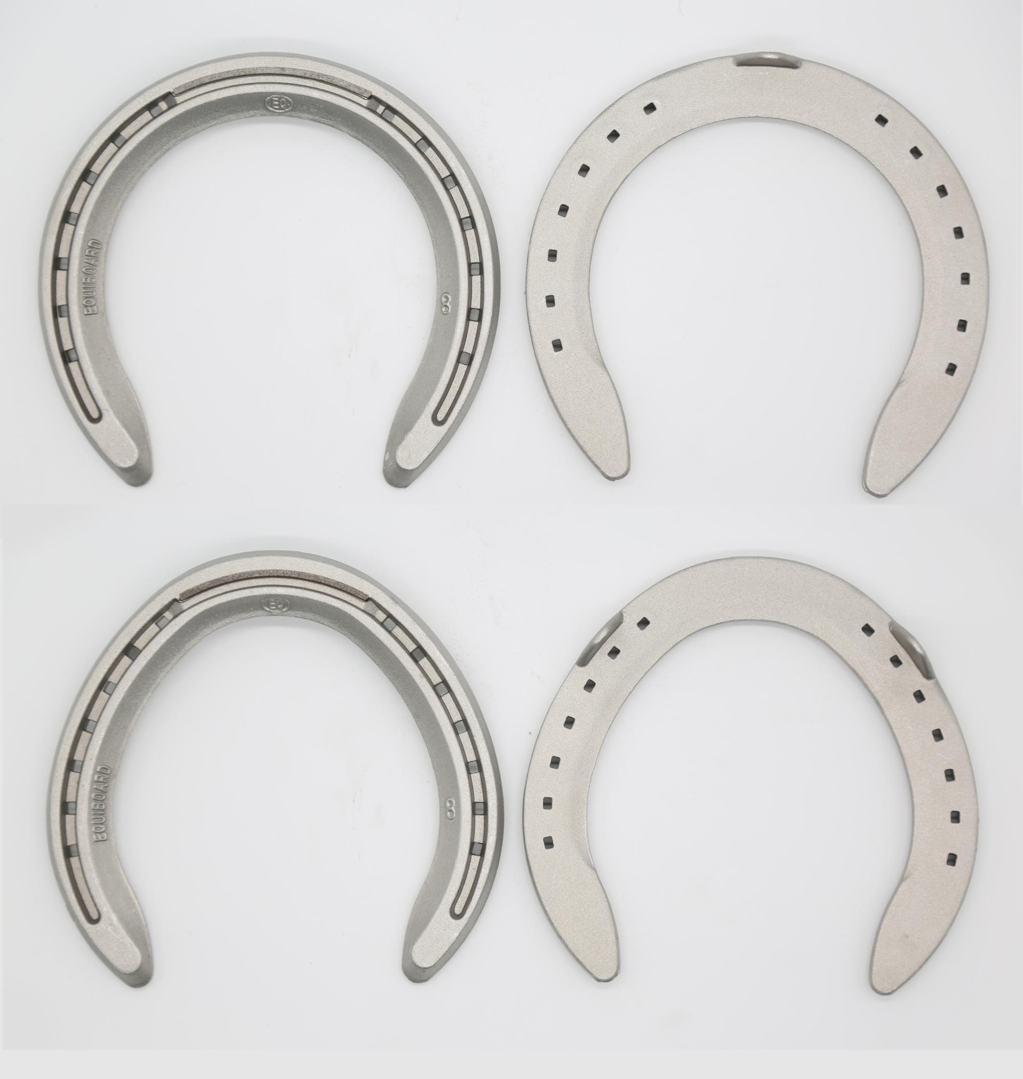 Aluminum horseshoe surface, profile and nail-hole detail