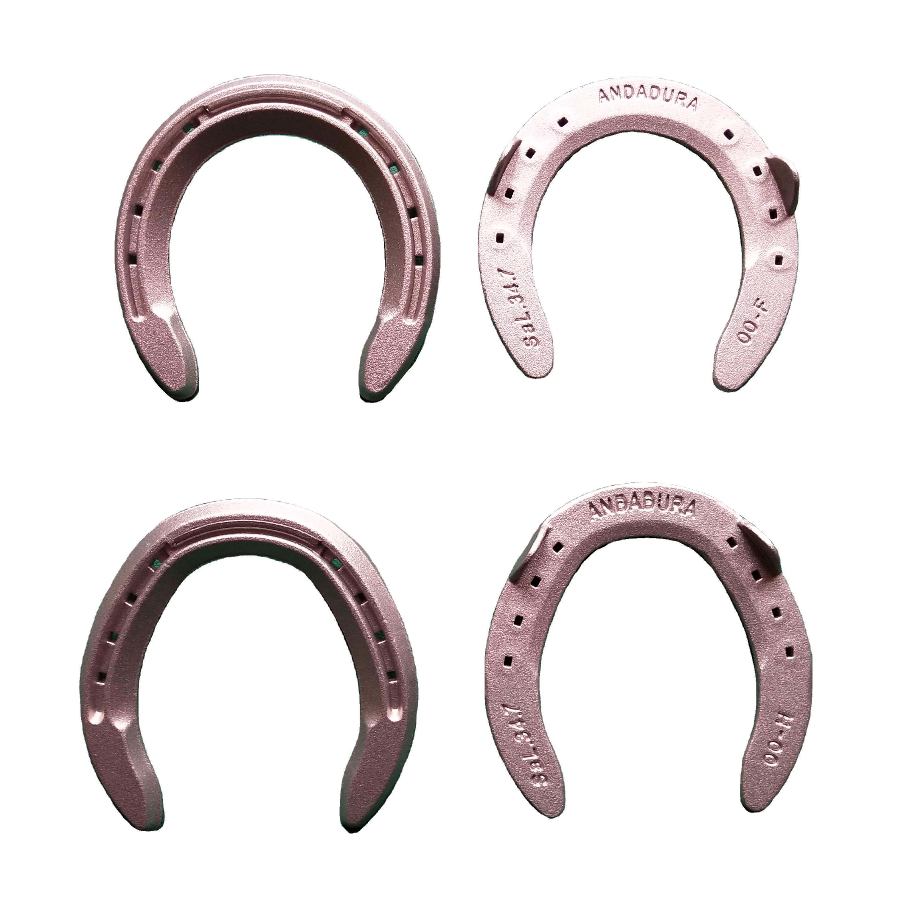 Tapal kuda aluminium untuk rintangan dari paduan tahan lama dengan klip, model 2X0, set 3