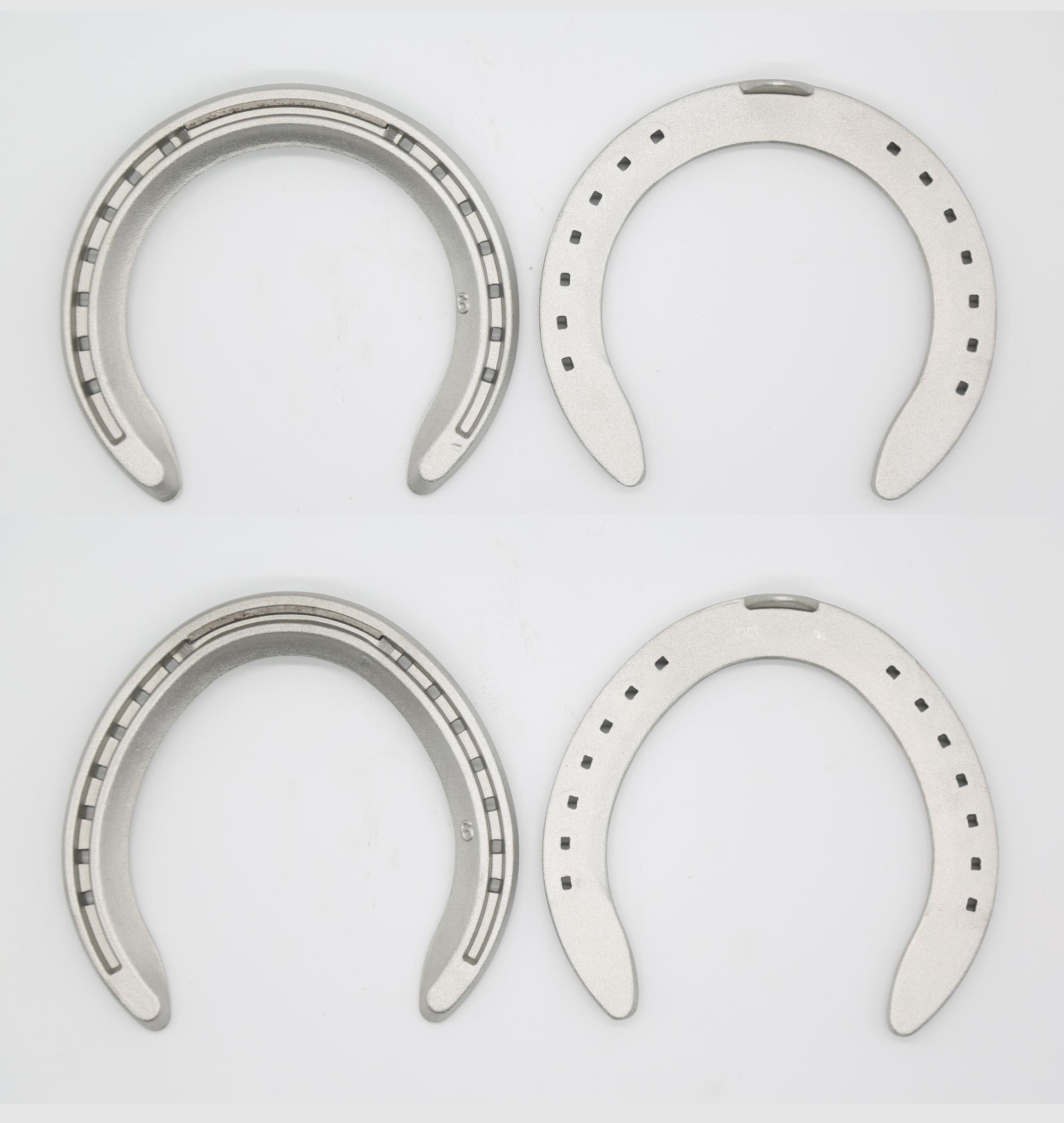 Tapal kuda aluminium untuk rintangan dari paduan tahan lama dengan klip, model 2X0, set 3