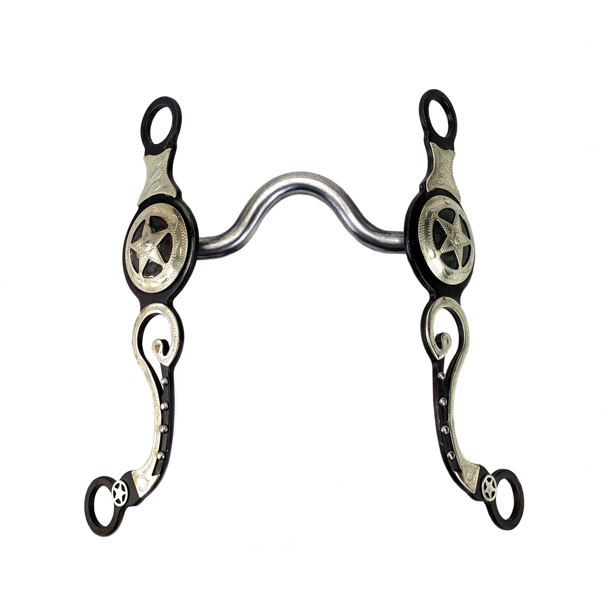Antique Western Training Horse Bit with Medium Port Sweet Iron Curved Mouthpiece — product image 1