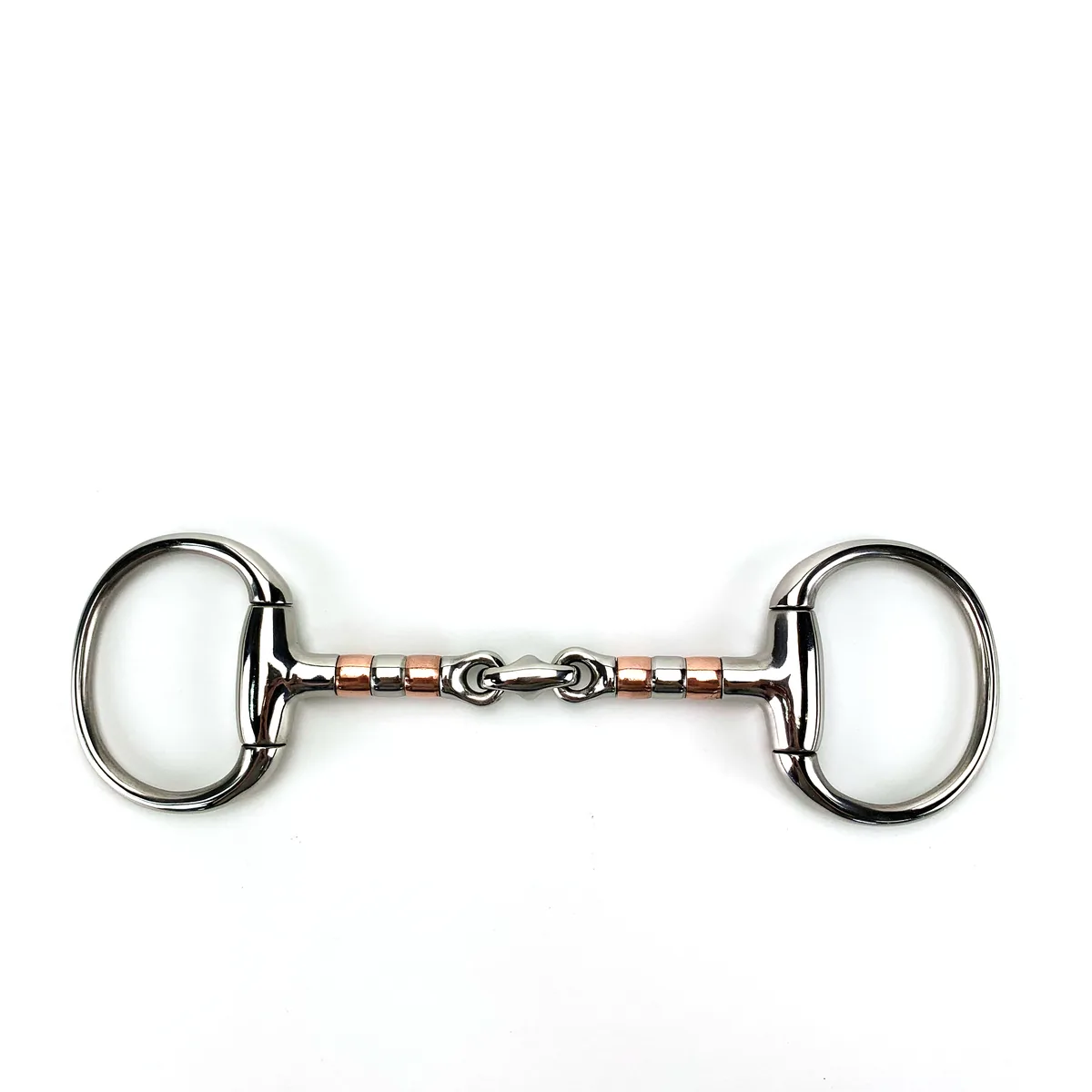 Stainless Steel Eggbutt Horse Bit with Double-Jointed Mouth and Copper Roller — product image 1