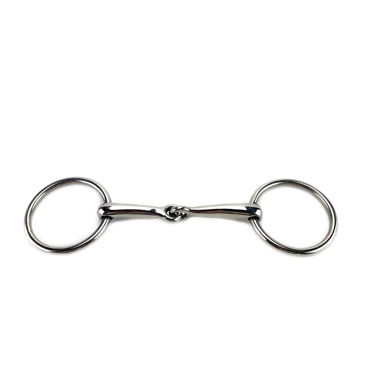 Stainless Steel Ring Snaffle Horse Bit with Solid Jointed Mouth — product image 2