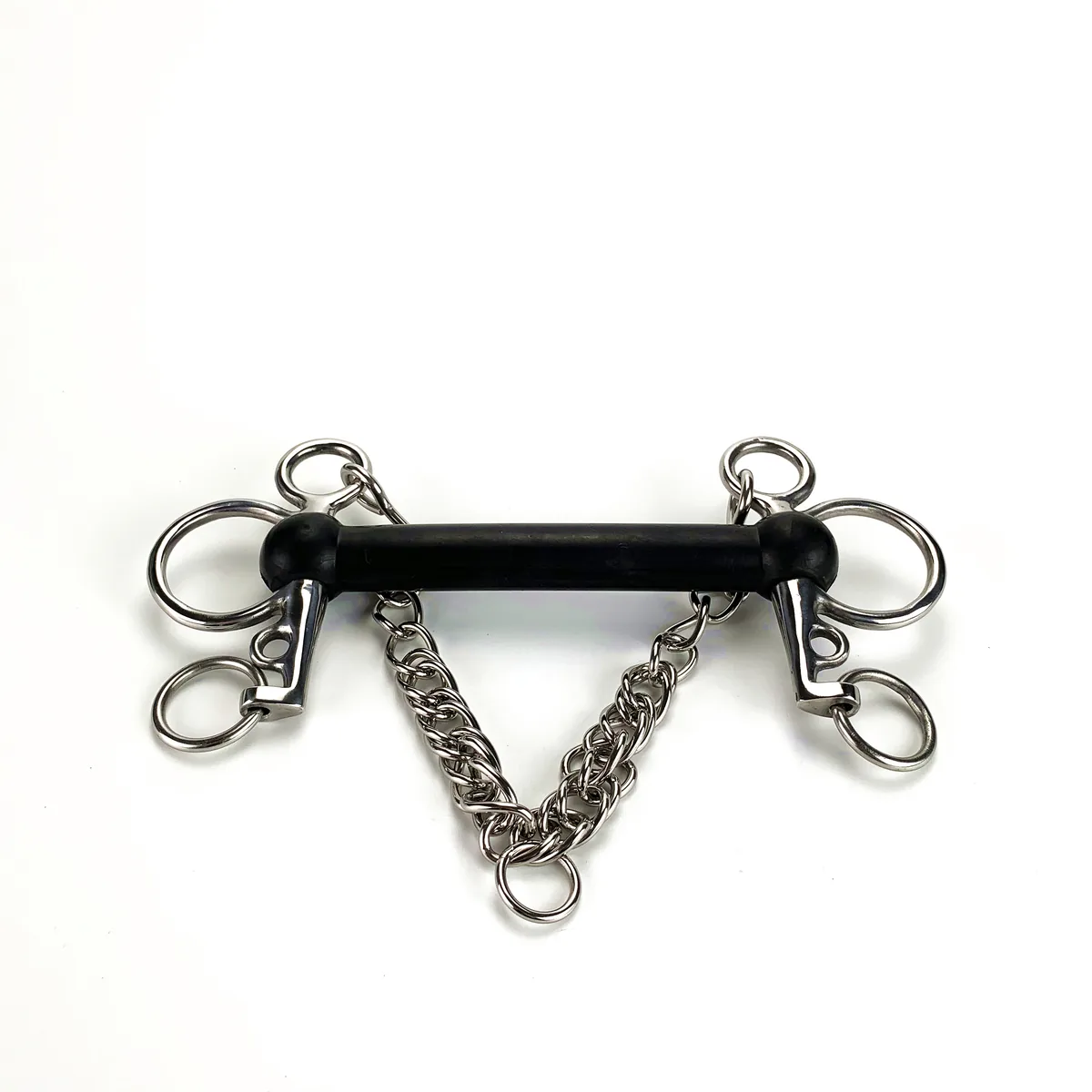 Flexible Rubber Pelham Horse Bit with Hooks for Equestrian Tack — product image 2