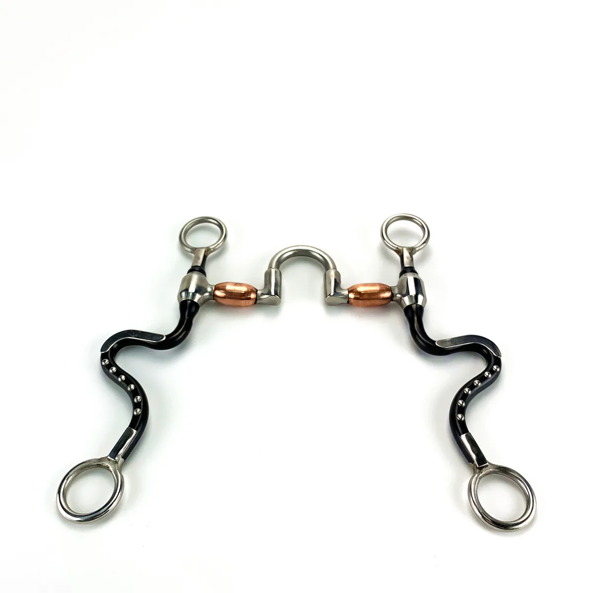 Mors pour cheval en acier noir &agrave; embouchure de correction