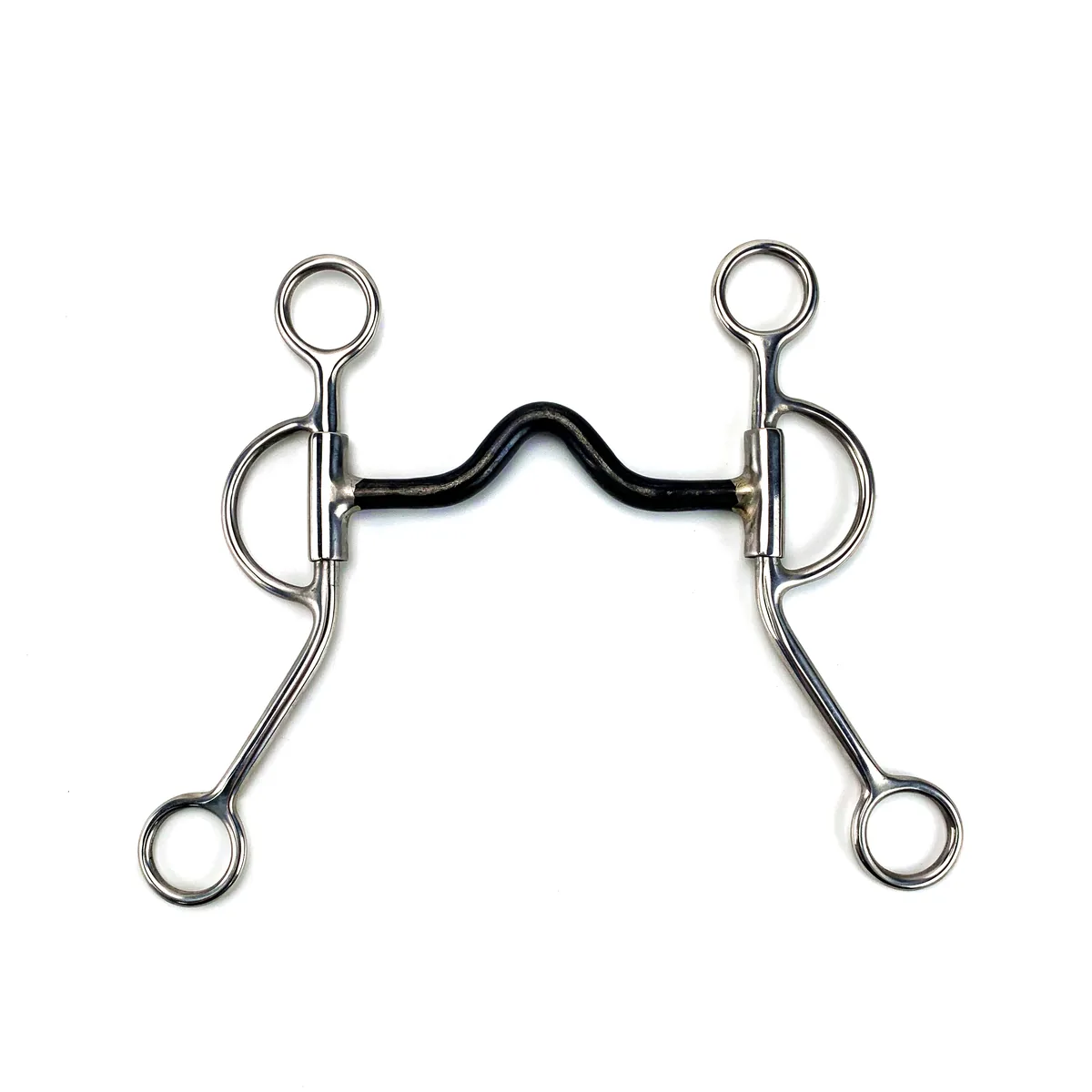 Stainless Steel Western Horse Training Bit with Black Steel and Copper Mouthpiece — product image 1