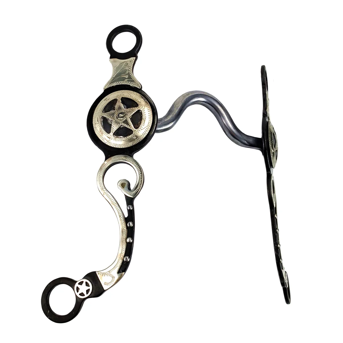 Antique Western Training Horse Bit with Medium Port Sweet Iron Curved Mouthpiece — product image 2