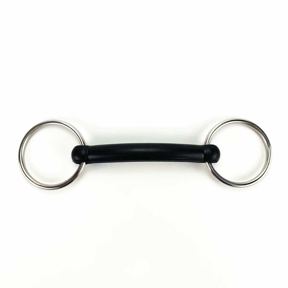 Stainless Steel Snaffle Horse Bit with Hard Rubber Mouthpiece for Horse Harness — product image 1