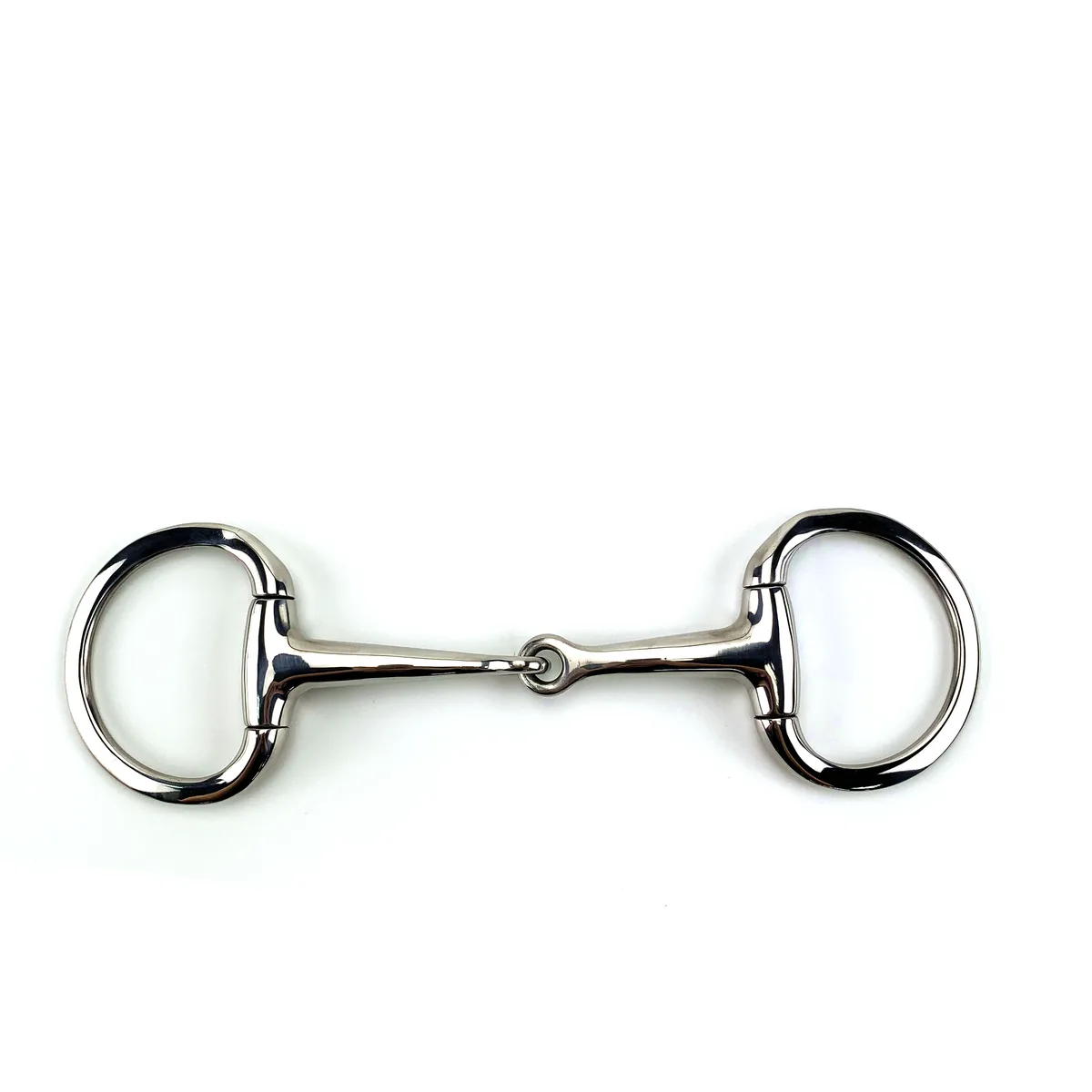 Stainless Steel Eggbutt Horse Bit with Thin Solid Jointed Mouth and Flat Rings — product image 1