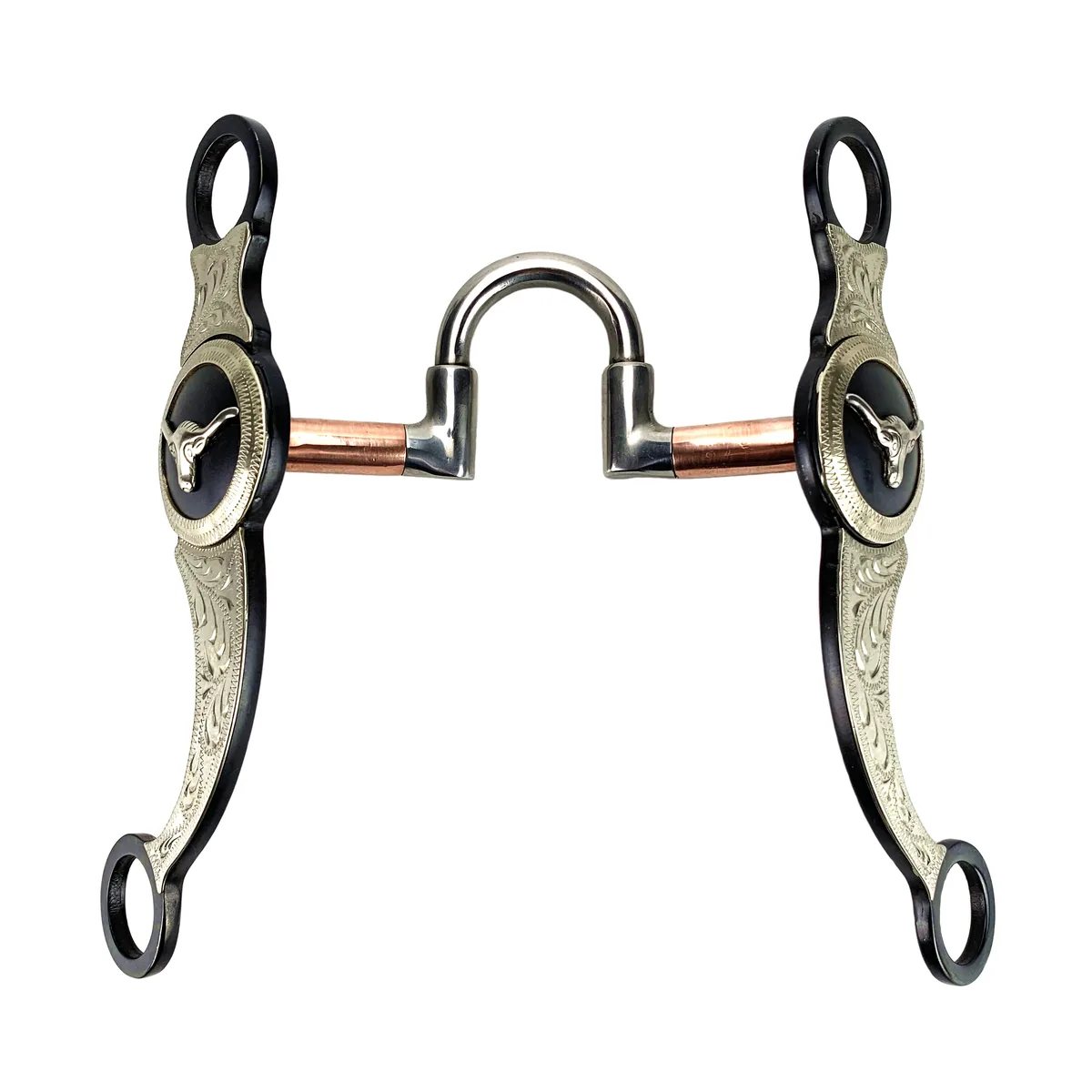 Antique Show Copper Covered Sweet Iron Mouthpiece Horse Bit with Correction Port — product image 2