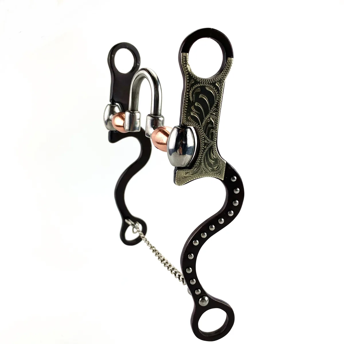 Antique Correction Mouthpiece Horse Bit with Copper Roller on Bars — product image 2