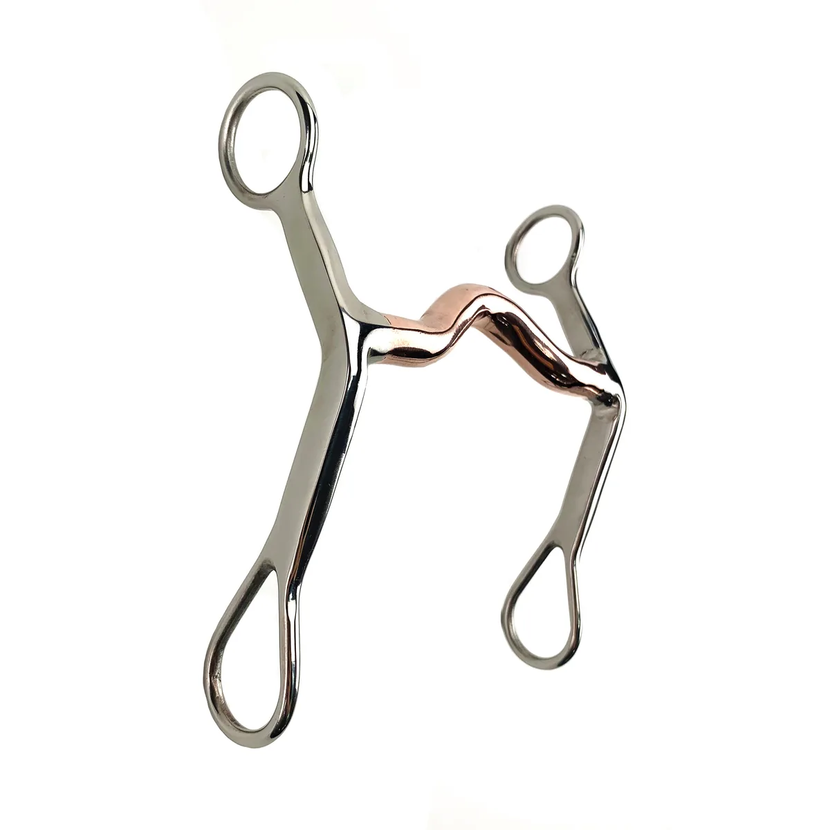 Stainless Steel Western Show Horse Bit with Copper Medium-Port Mouthpiece — product image 1