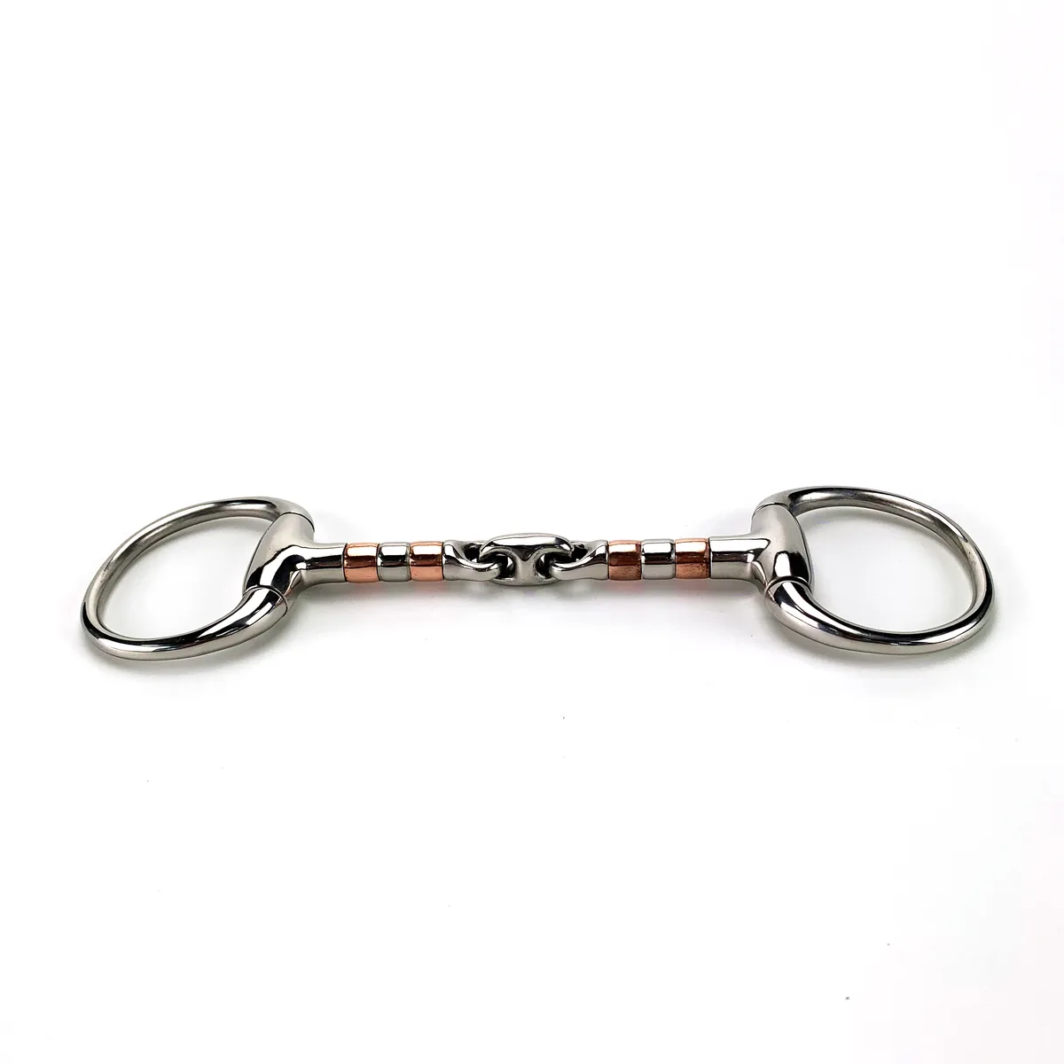 Stainless Steel Eggbutt Horse Bit with Double-Jointed Mouth and Copper Roller — product image 3
