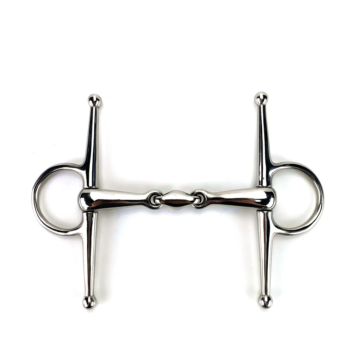 Stainless Steel Full Cheek Horse Bit with Double-Jointed Mouth and Elliptical Link — product image 1