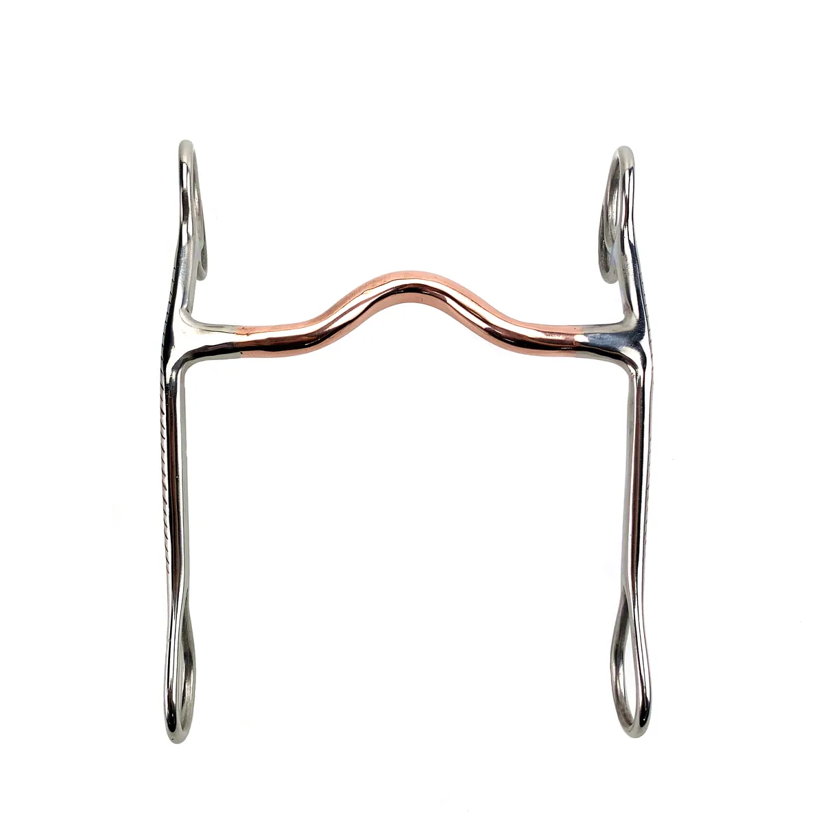 Stainless Steel Western Show Horse Bit with Copper Medium-Port Mouth and 7-Inch Cheeks — product image 1