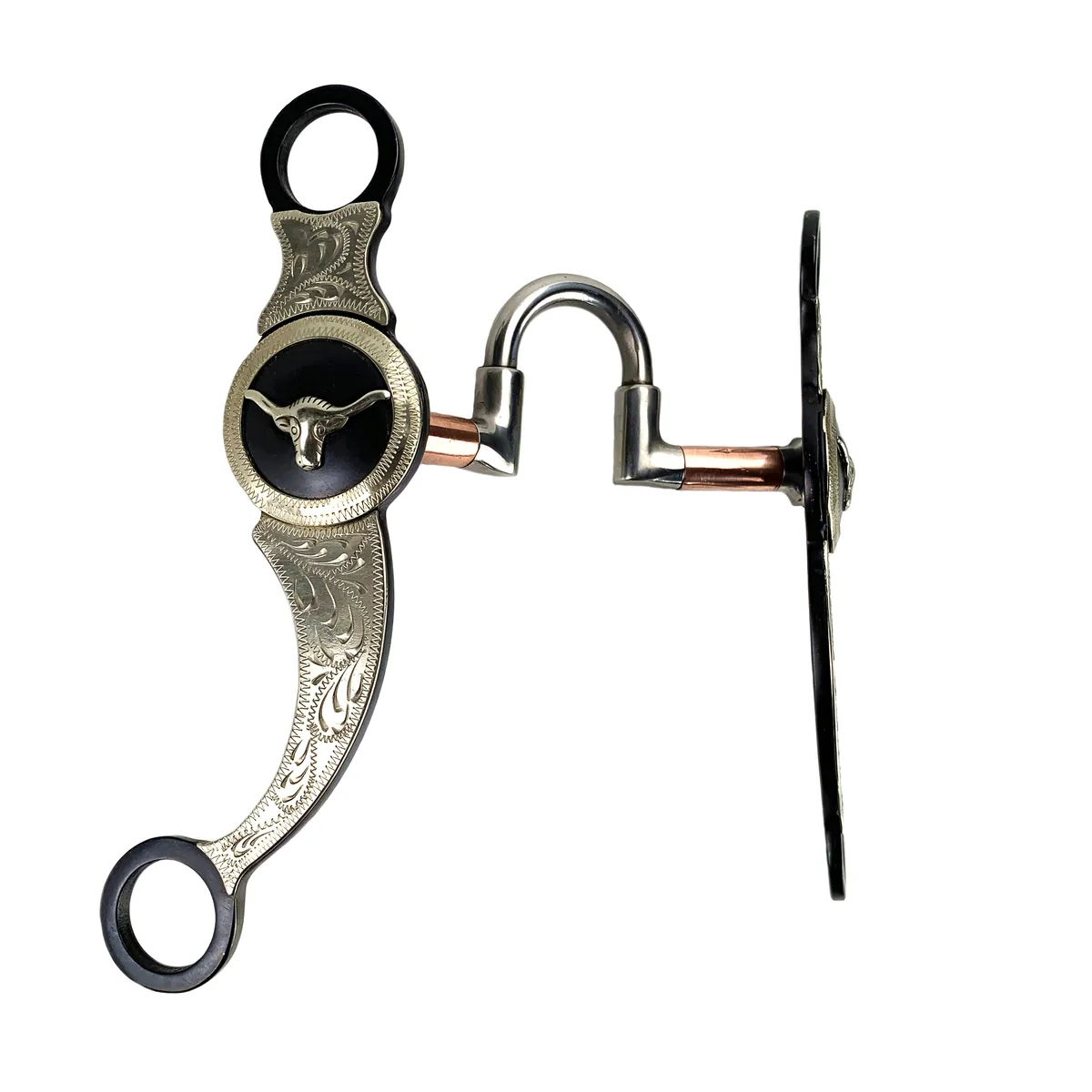 Antique Show Copper Covered Sweet Iron Mouthpiece Horse Bit with Correction Port — product image 3