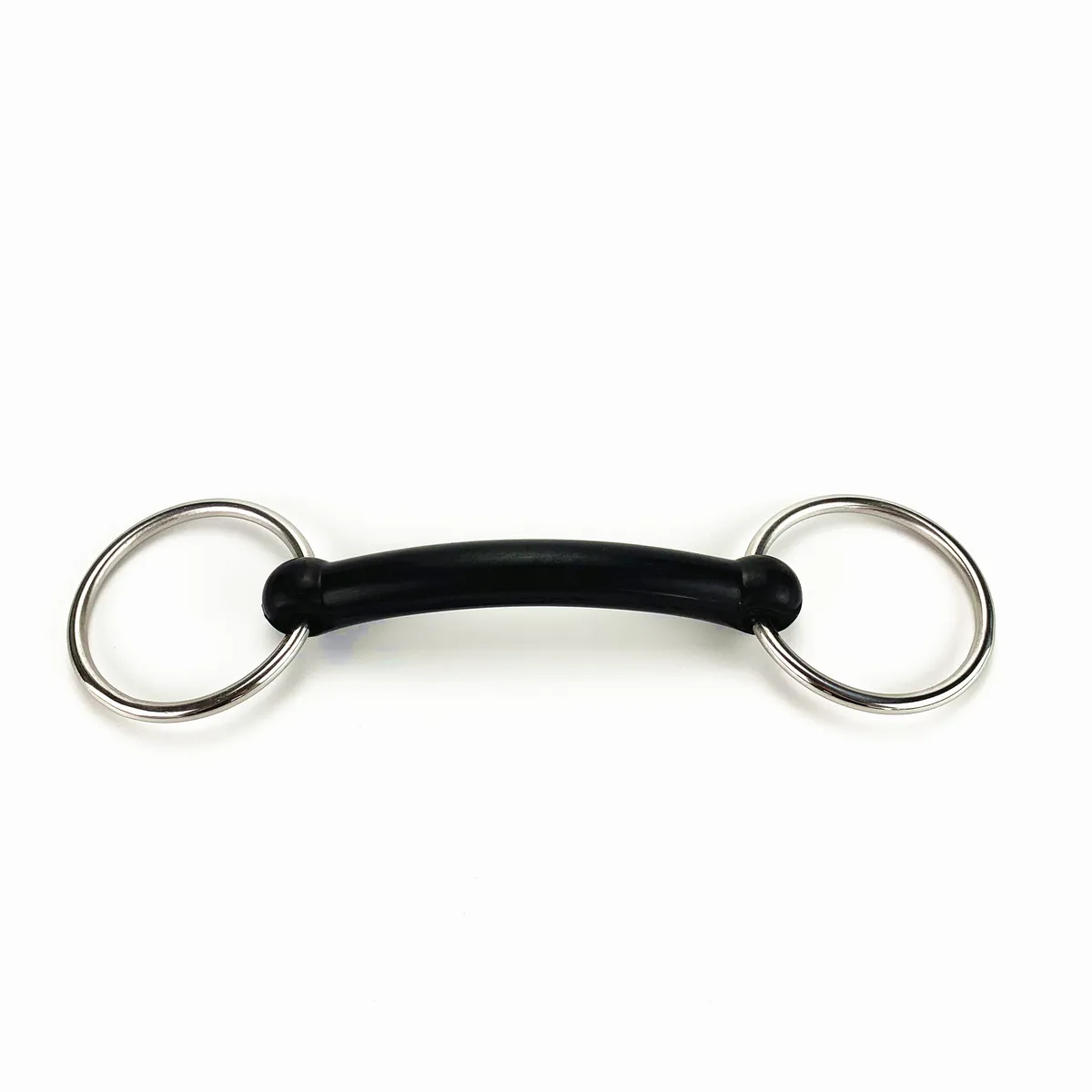 Stainless Steel Snaffle Horse Bit with Hard Rubber Mouthpiece for Horse Harness — product image 2