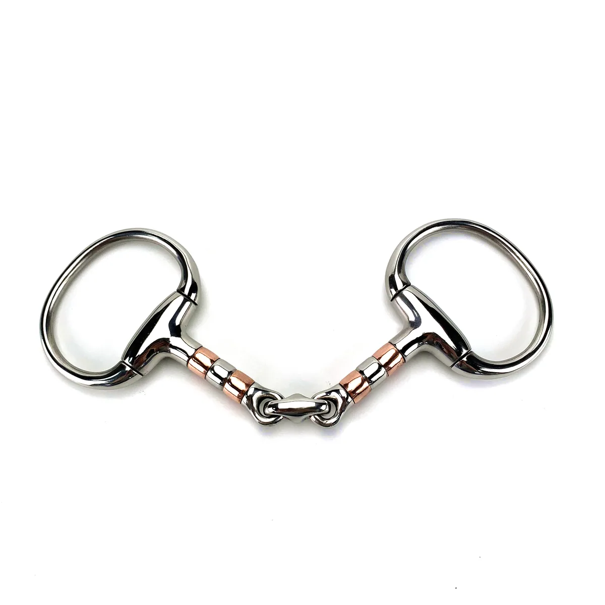 Stainless Steel Eggbutt Horse Bit with Double-Jointed Mouth and Copper Roller — product image 2