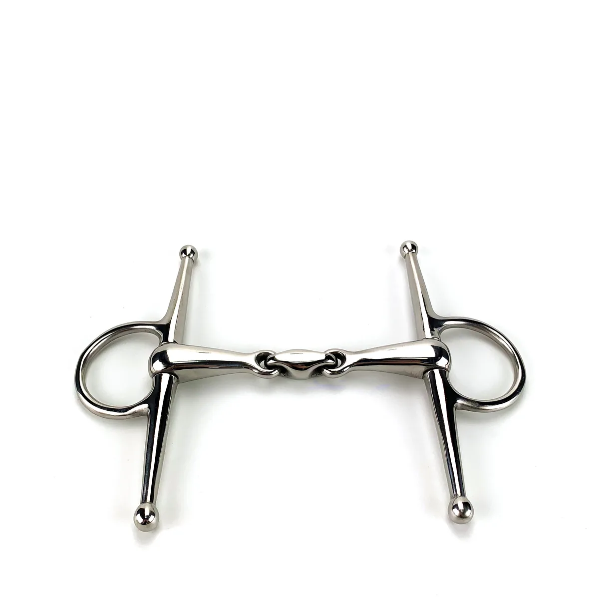 Stainless Steel Full Cheek Horse Bit with Double-Jointed Mouth and Elliptical Link — product image 2