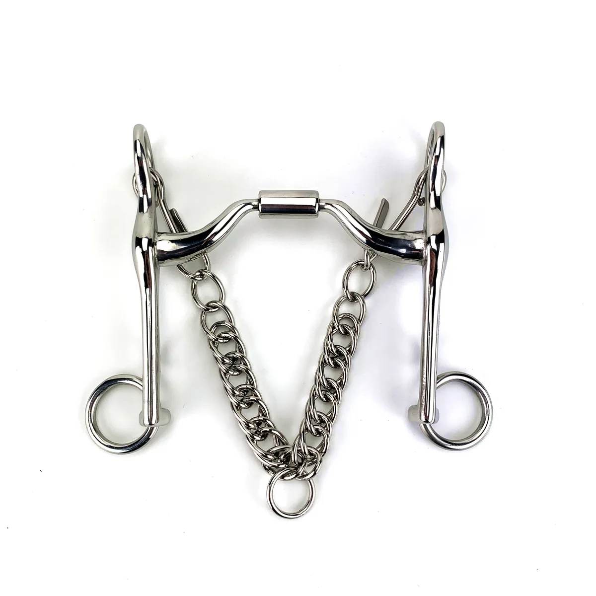 Stainless Steel Weymouth Horse Bit with Swivel Port and Copper-Inlaid Mouth — product image 1