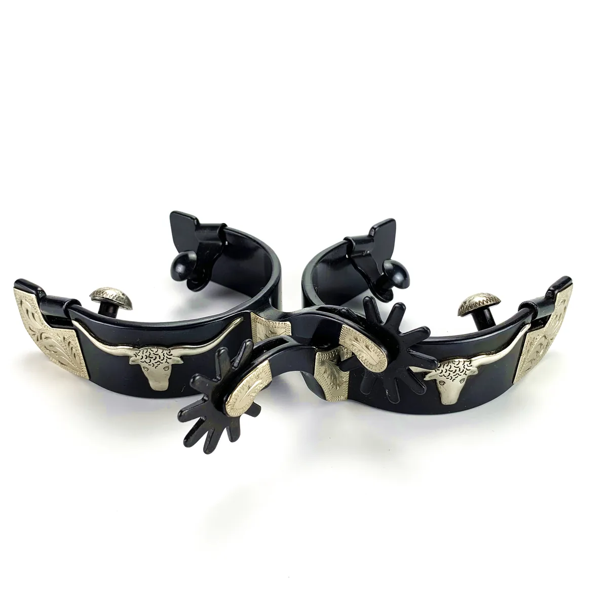 Black Horse Riding Spurs for Western Equestrian Tack — product image 3