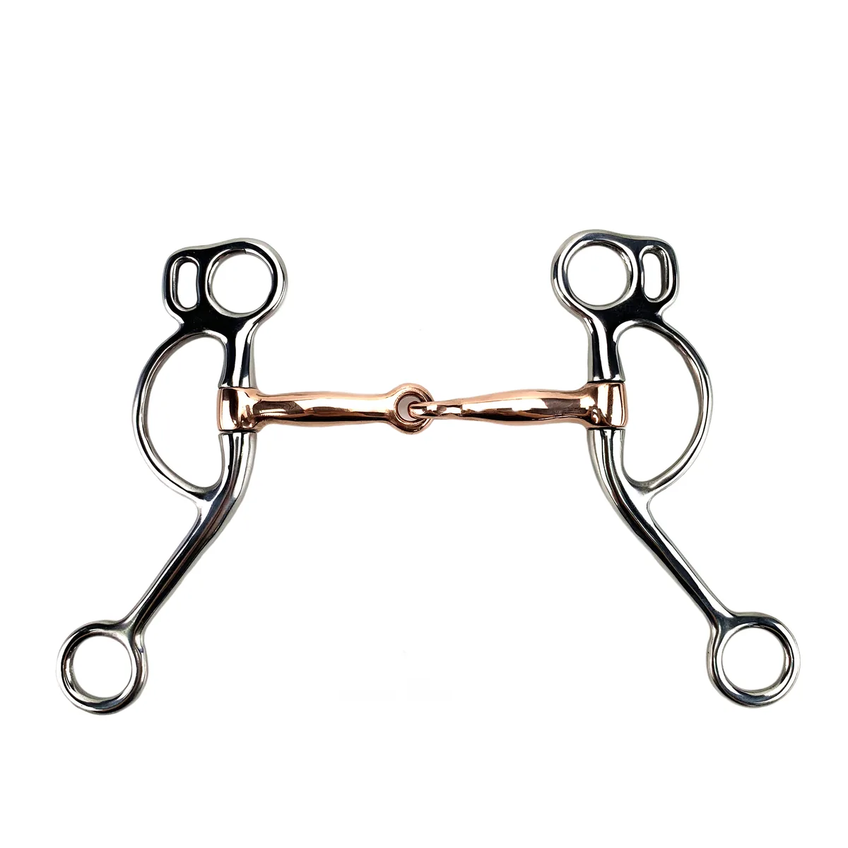 Stainless Steel Western Horse Training Bit with Copper Jointed Mouth and Turn Cheeks — product image 1