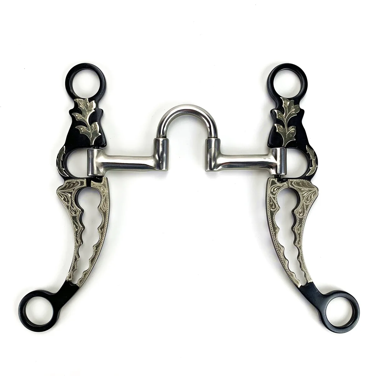 Antique Sweet Iron Correction Mouthpiece Horse Bit with Cutout Design Cheeks — product image 1