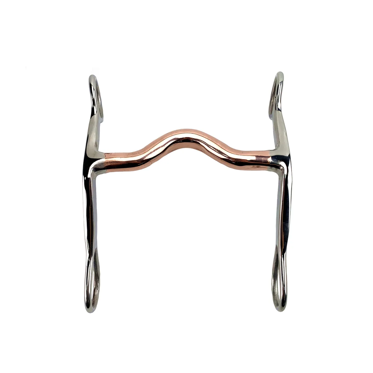 Stainless Steel Western Show Horse Bit with Copper Medium-Port Mouthpiece