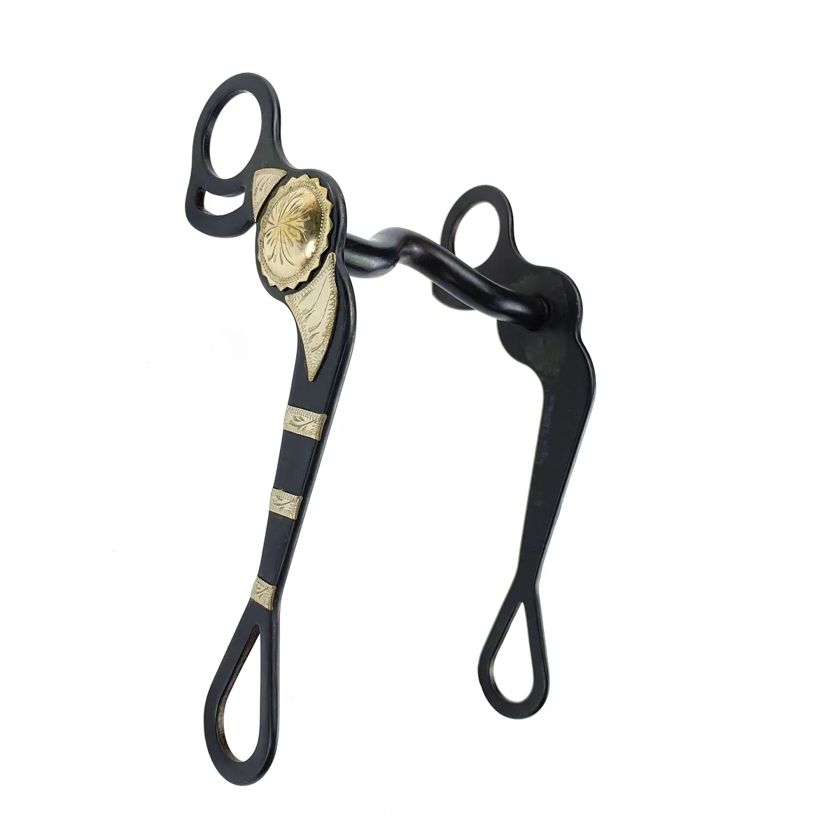 Western Black Steel Show Horse Bit with German Silver Conchos and Bar Trims — product image 2