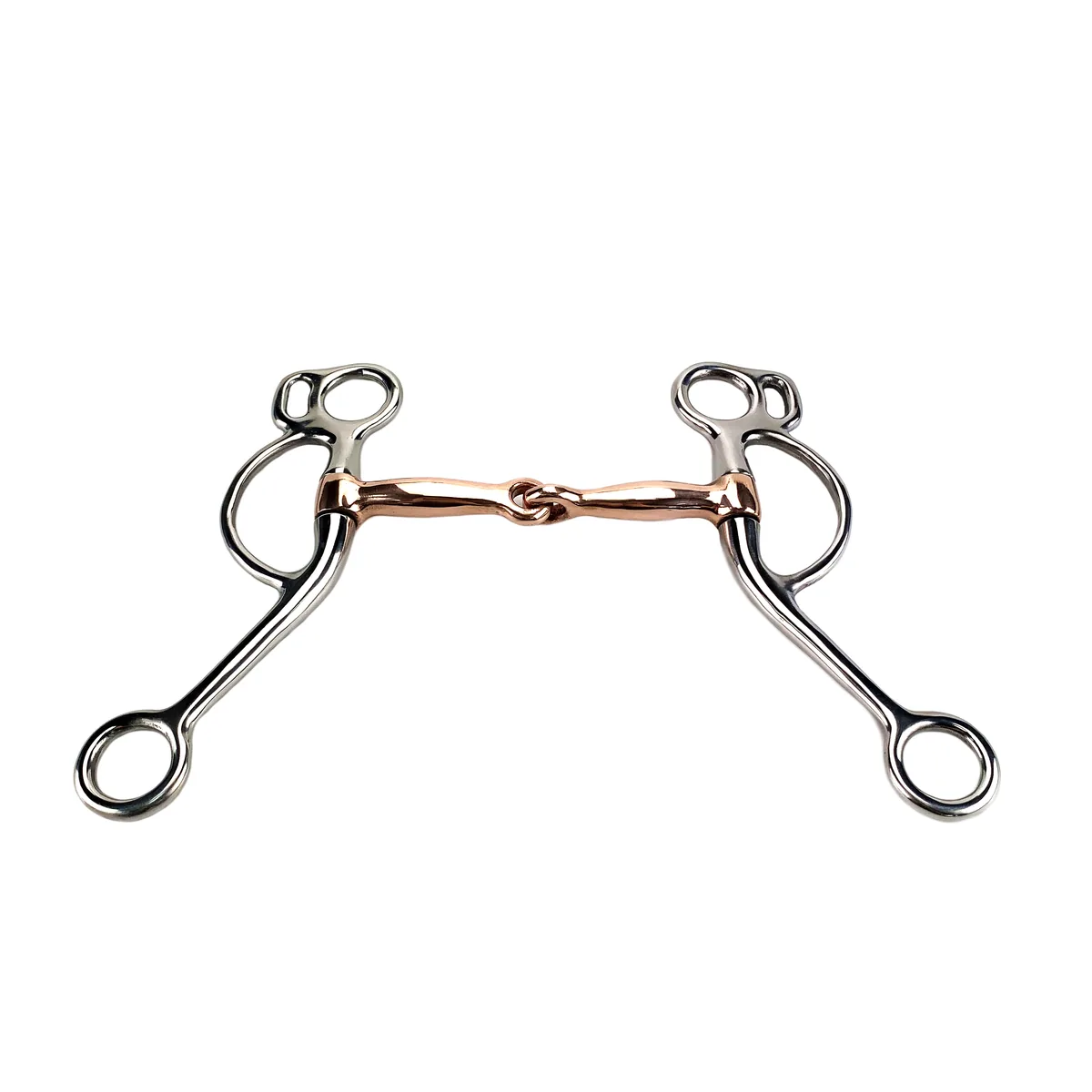 Stainless Steel Western Horse Training Bit with Copper Jointed Mouth and Turn Cheeks