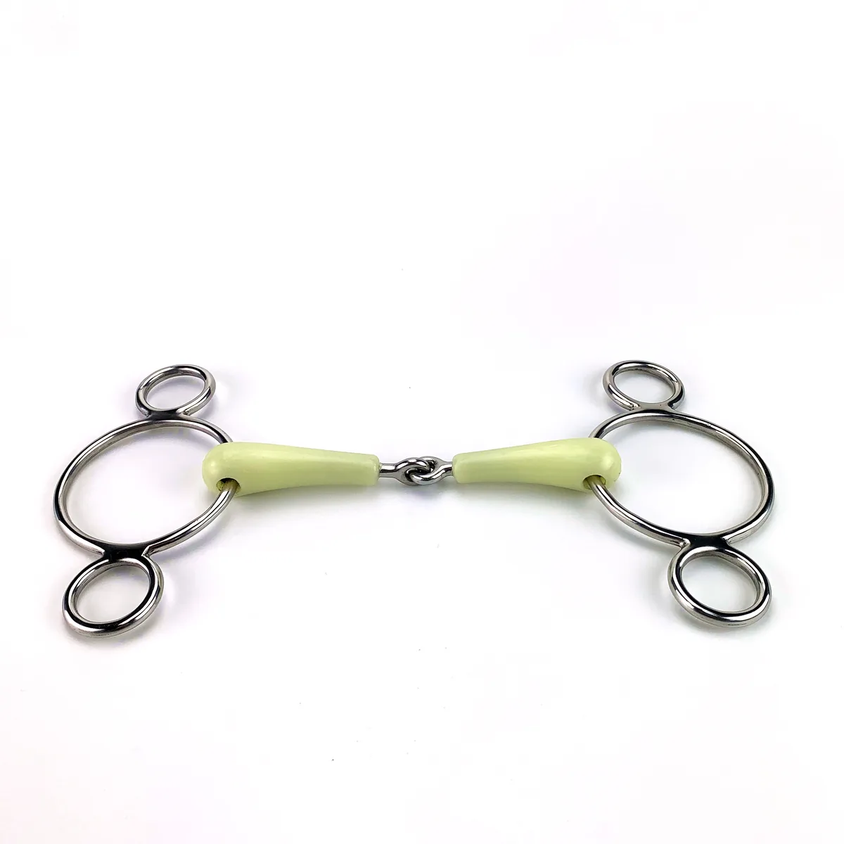 Stainless Steel Pessoa 3-Ring Horse Bit with Plastic-Covered Jointed Mouth — product image 2