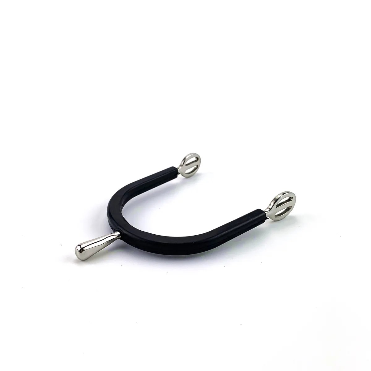 Stainless Steel English Horse Spurs with Rubber-Coated Band — product image 2