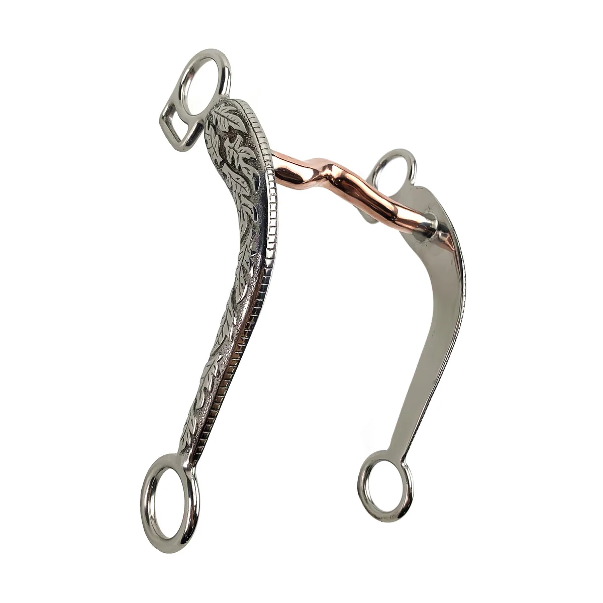 Stainless Steel High-Port Oval-Cheek Horse Riding Bit with Engraved Cheeks — product image 1