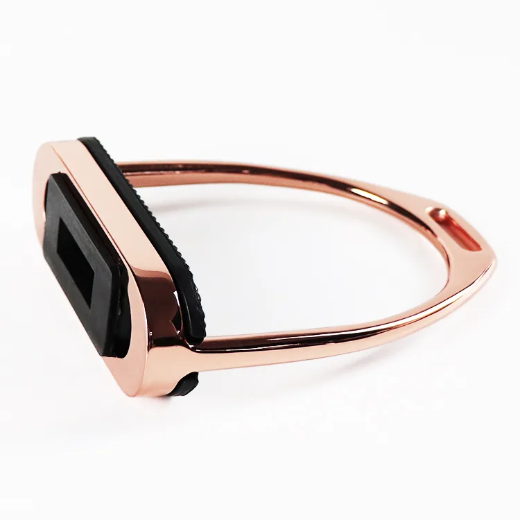 Side view of rose gold Fillis stirrup and tread insert