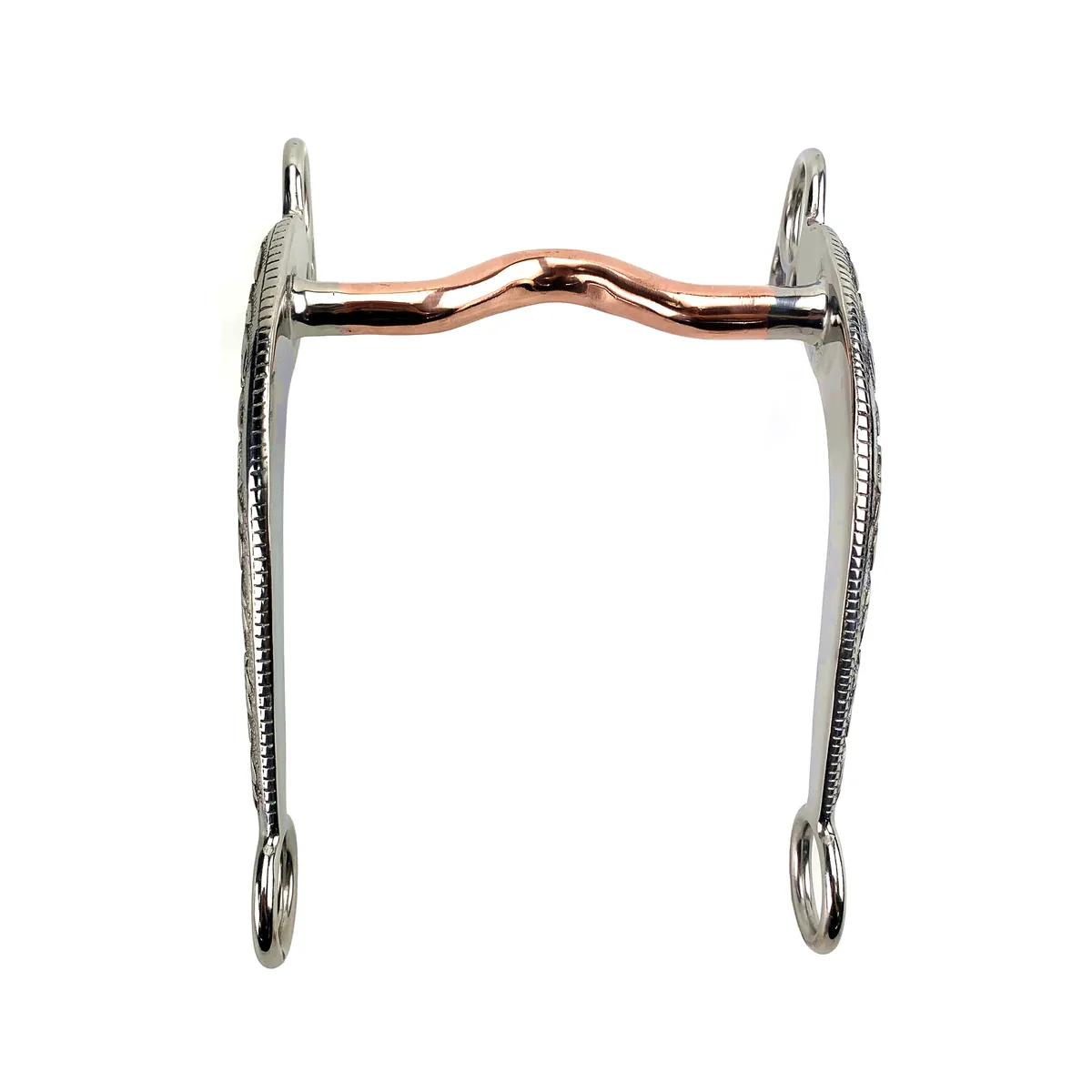 Stainless Steel High-Port Oval-Cheek Horse Riding Bit with Engraved Cheeks — product image 2