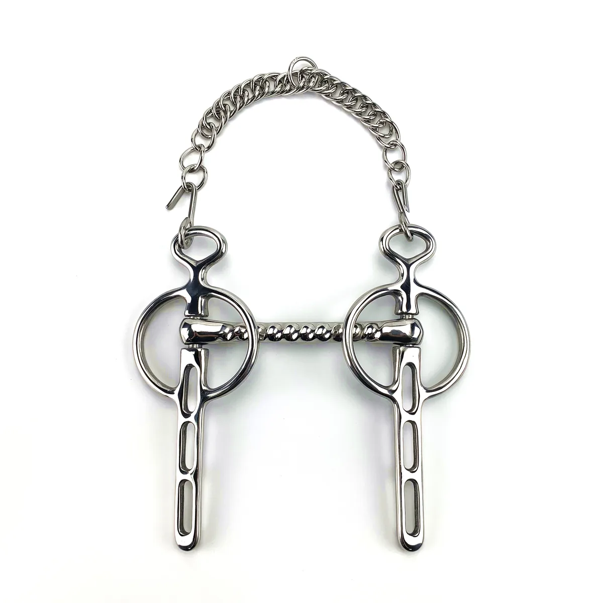 Stainless Steel Pelham Horse Bit with Equestrian Mouthpiece Hardware — product image 2