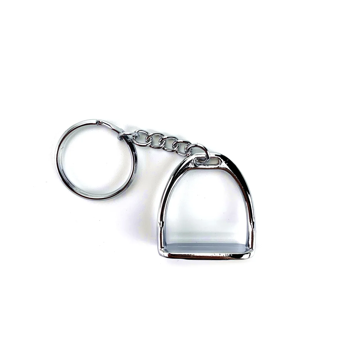 Silver Chrome-Plated Horse Stirrup Key Holder for Equestrian Gifts — product image 1