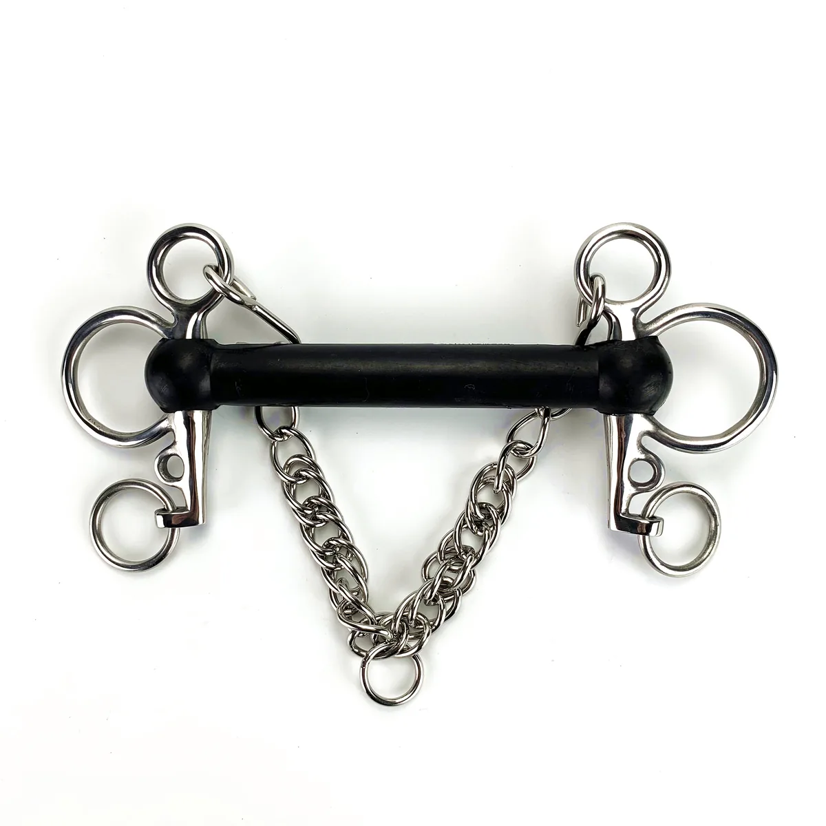 Flexible Rubber Pelham Horse Bit with Hooks for Equestrian Tack — product image 1