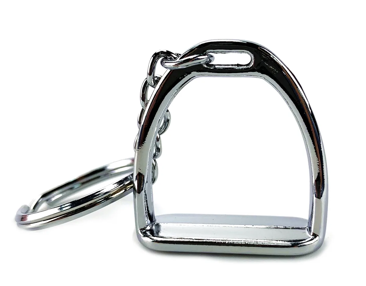 Silver Chrome-Plated Horse Stirrup Key Holder for Equestrian Gifts