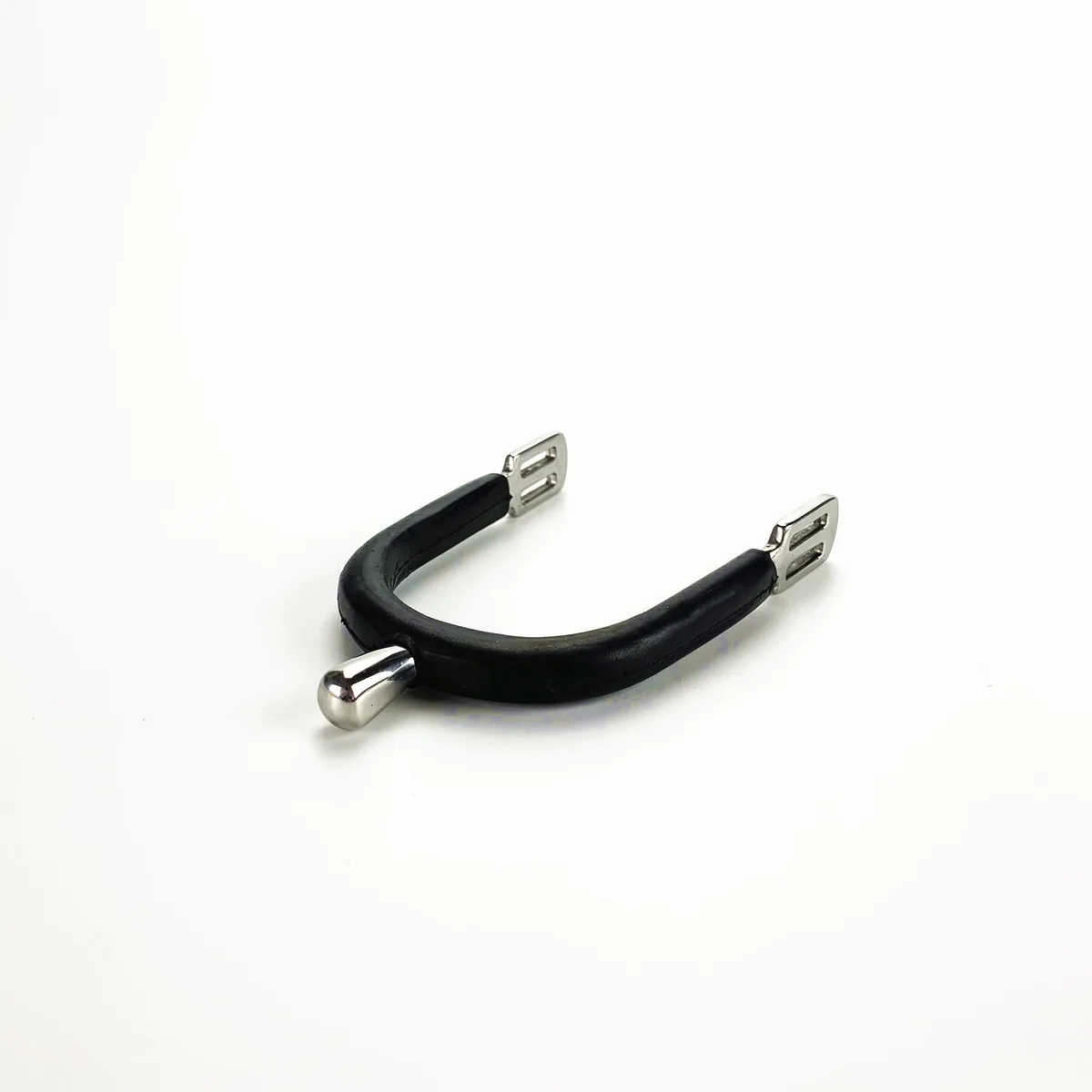 English Horse Riding Spurs with Rubber-Coated Band and Round Neck — product image 3
