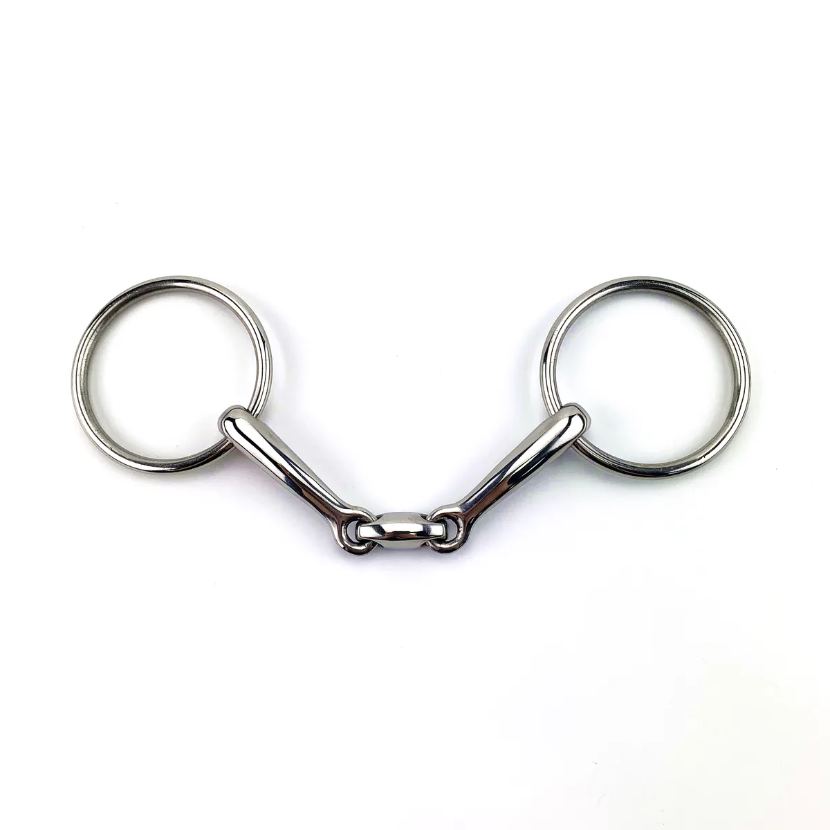 Stainless Steel Bradoon Horse Bit with Double-Jointed Mouth and Elliptical Link — product image 4
