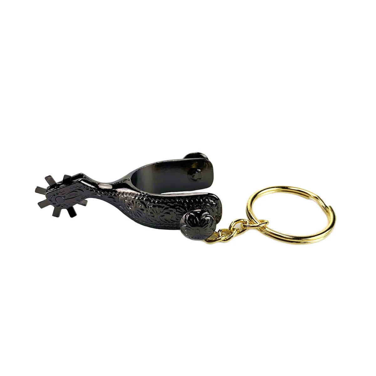 Black Nickel-Plated Horse Spur Key Holder for Equestrian Gifts — product image 1