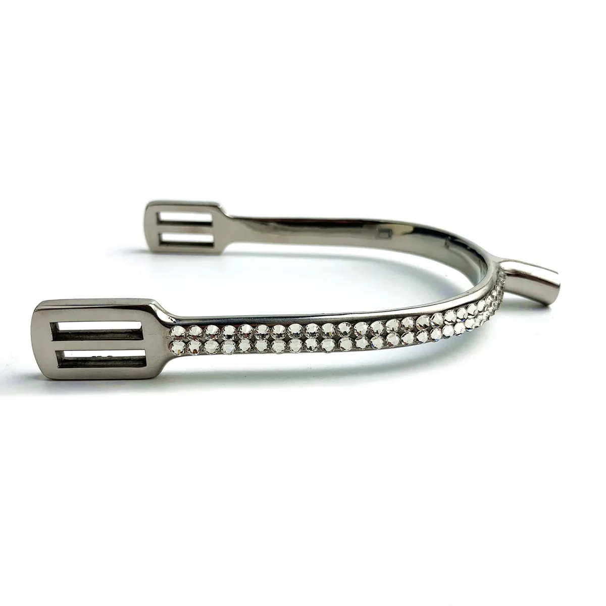 Stainless Steel English Horse Spurs with Crystal Decoration — product image 1