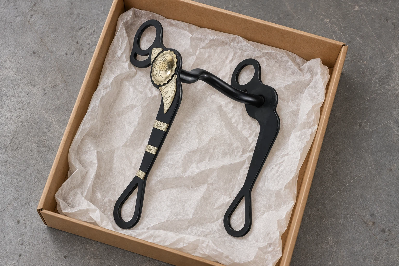 Western bit separated from the carton by protective paper