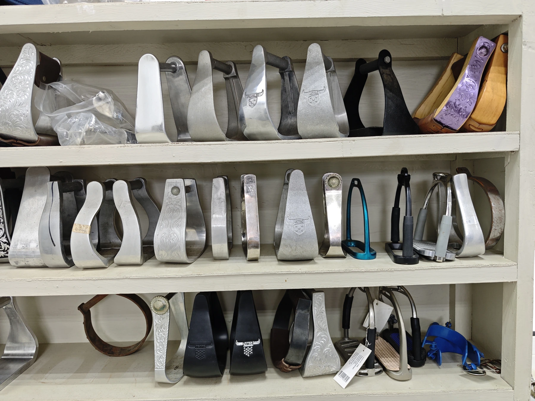 Another shelf view for comparing proportions and tread arrangements.