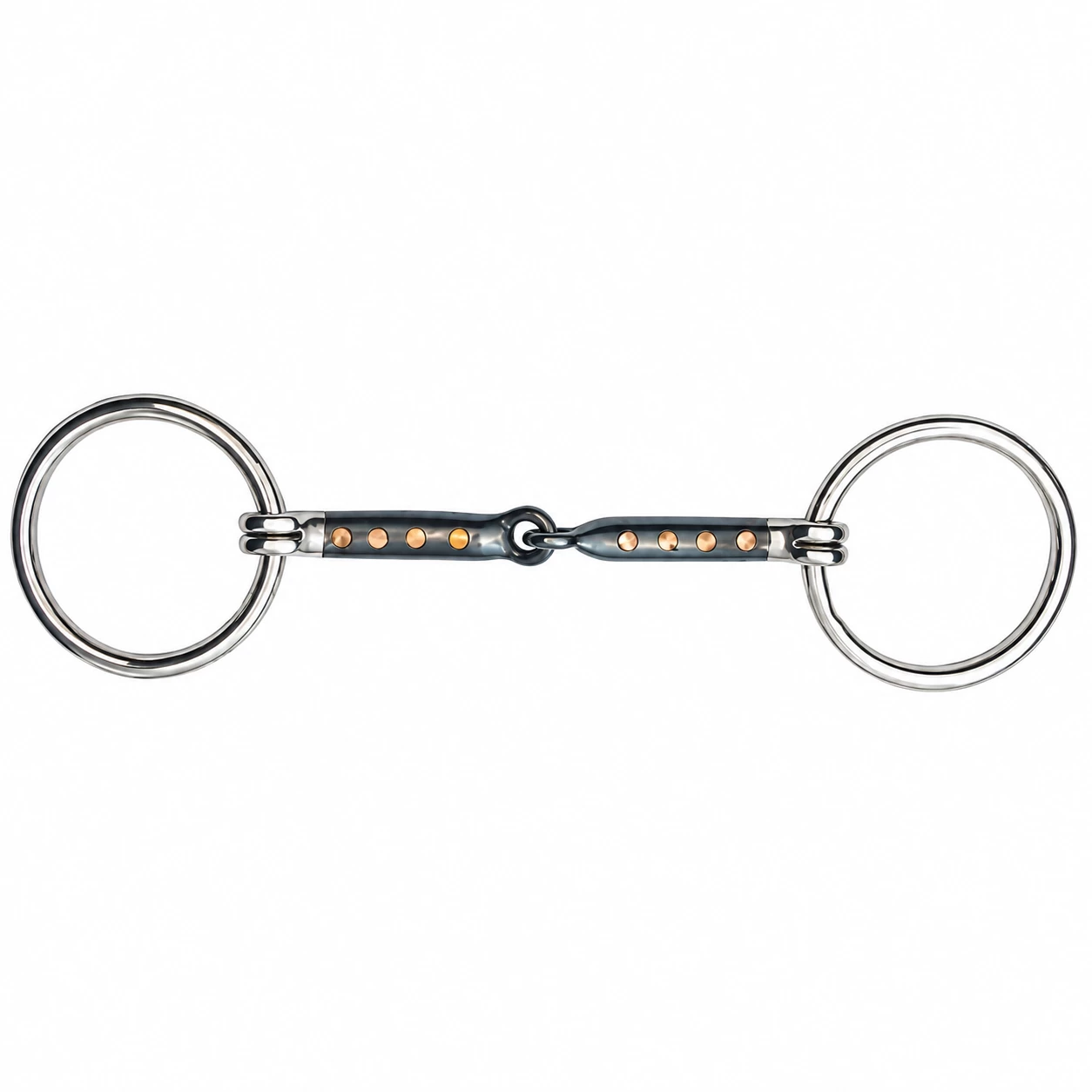 Pferde-Trensengebiss mit dekorativen Ringen f&uuml;r den Reitsport