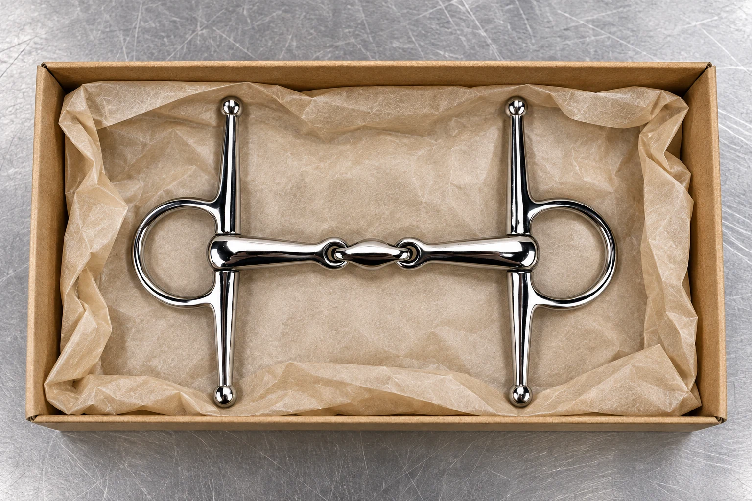English horse bit arranged with protective packaging