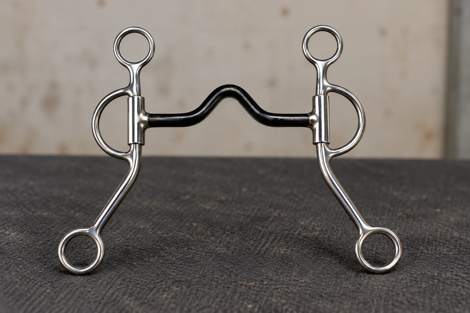 Raised-port Western horse bit showing mouthpiece and shank details